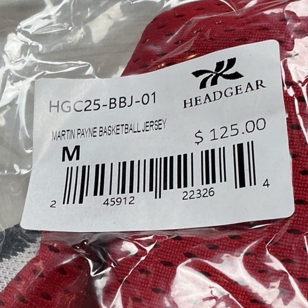 Headgear‎ Classics Martin Payne Basketball Jersey Red Medium New With Tags - Picture 7 of 7